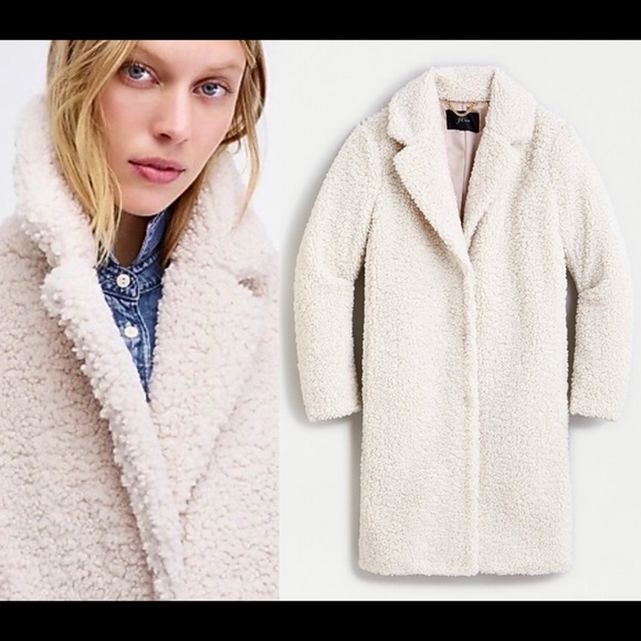 New J Crew Jcrew Teddy Sherpa Topcoat 